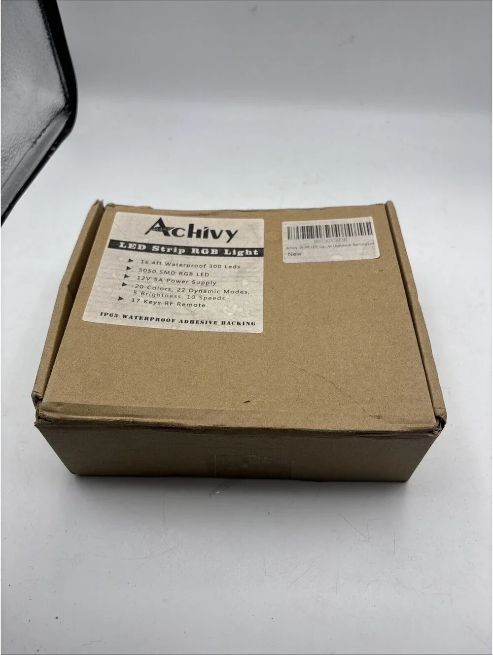 Achivy branded RGB LED strip light kit features 16.4 feet of waterproof tape.